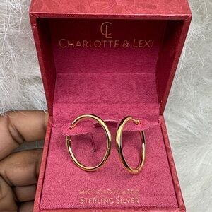 Charlotte & Lexi Gold Plated Sterling Silver Hoop Earrings